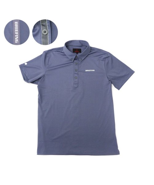 BRIEFING GOLF(ブリーフィング ゴルフ)/【日本正規品】ブリーフィング ゴルフ ウェア BRIEFING GOLF MENS BACK LOGO LINE BD SHIRT シャツ BRG231M07/グレー