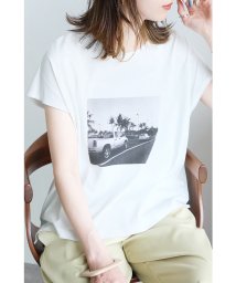 reca(レカ)/フレンチスリーブフォトプリントTシャツ(bel－v－26092)/オフホワイト