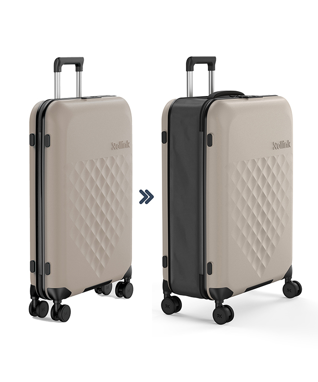トラベルバッグ/スーツケーススーツケース 100L 軽量 Rollink FLEX ブラック Lサイズ