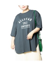 MAC HOUSE(women)(マックハウス（レディース）)/[大きいサイズ] CONVERSE コンバース フットボール切り替えチュニック クイーンサイズ 3285－3710/グレー