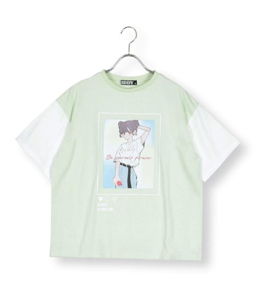 ZIDDY(ジディー)/オンナノコプリントTシャツ(130~160cm)/グリーン