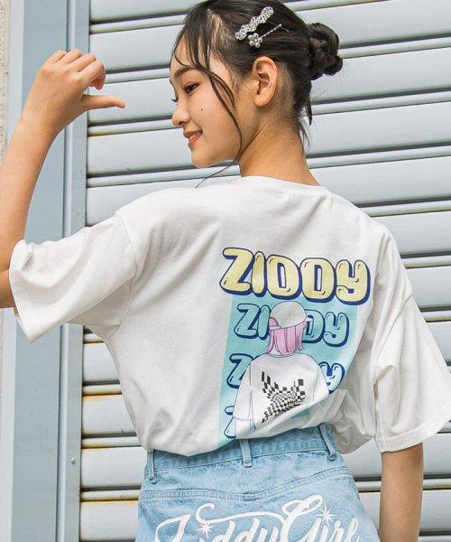 ZIDDY(ジディー)/【 ニコ☆プチ 掲載 】オンナノコバックプリントTシャツ(130~160cm)/ホワイト