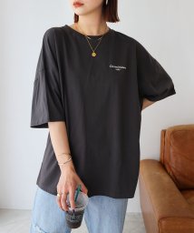 and　Me...(アンドミー)/バックロゴ オーバーサイズ 半袖Tシャツ/ブラック