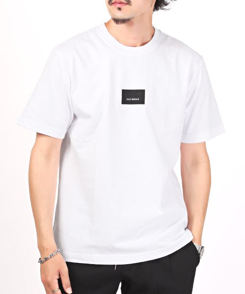 LUXSTYLE(ラグスタイル)/TRAP/U(トラップユー)BOXロゴプリント半袖Tシャツ/Tシャツ メンズ 半袖 ロゴ プリント ボックスロゴ クルーネック/ホワイト