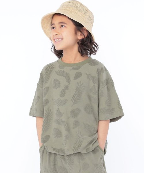 SHIPS KIDS(シップスキッズ)/SHIPS KIDS:100～130cm / パイル ジャカード TEE/オリーブ