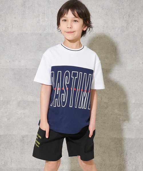 ANAP KIDS(アナップキッズ)/バイカラービッグTシャツ【親子お揃い】/ネイビー