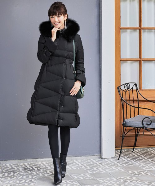 ベルトパフスリーブダウンコート(D670) 商品説明ボリュームのあるフォックスファーが顔周りを飾り、ロング丈で暖かいので冬の定番として重宝するコートで A1399168494 (10688円)