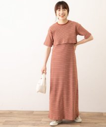 URBAN RESEARCH Sonny Label(アーバンリサーチサニーレーベル)/キャミセットアンサンブルカットボーダーワンピース/テラコッタ