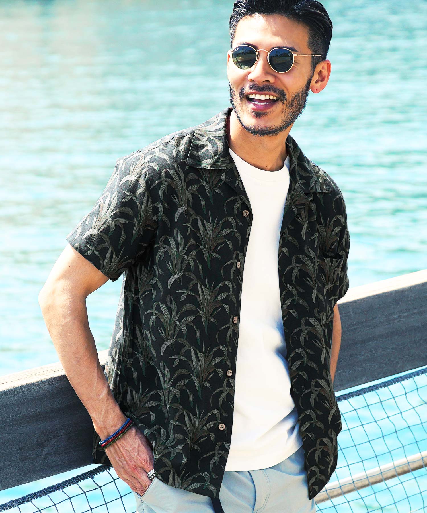 詰替え オープンカラーシャツ アロハシャツ - 通販