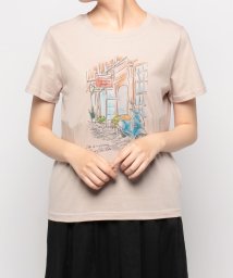 en recre(アン レクレ　)/【BEATRICE】スケッチ風プリントＴシャツ/ベージュ系