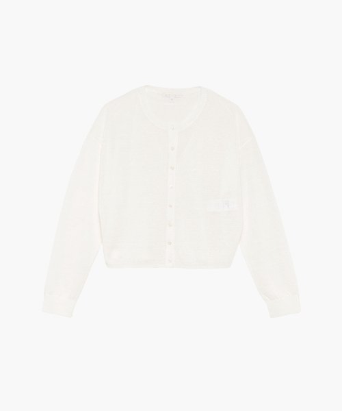 To b. by agnes b. OUTLET(トゥー　ビー　バイ　アニエスベー　アウトレット)/【Outlet】WR27 CARDIGAN シアーニットカラーカーディガン /ホワイト