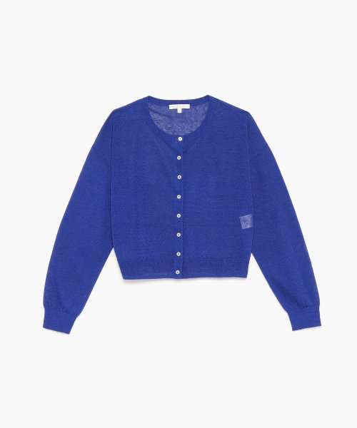 To b. by agnes b. OUTLET(トゥー　ビー　バイ　アニエスベー　アウトレット)/【Outlet】WR27 CARDIGAN シアーニットカラーカーディガン /ネイビー