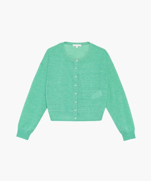 To b. by agnes b. OUTLET(トゥー　ビー　バイ　アニエスベー　アウトレット)/【Outlet】WR27 CARDIGAN シアーニットカラーカーディガン /グリーン