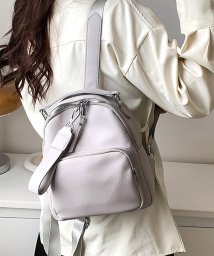 Amulet(アミュレット)/フェイクレザーミニリュック 鞄 レディース 韓国ファッション 10代 20代 30代 オフィスカジュアル 無地 ミニバッグ 大容量 シンプル 大人 可愛い スク/グレー