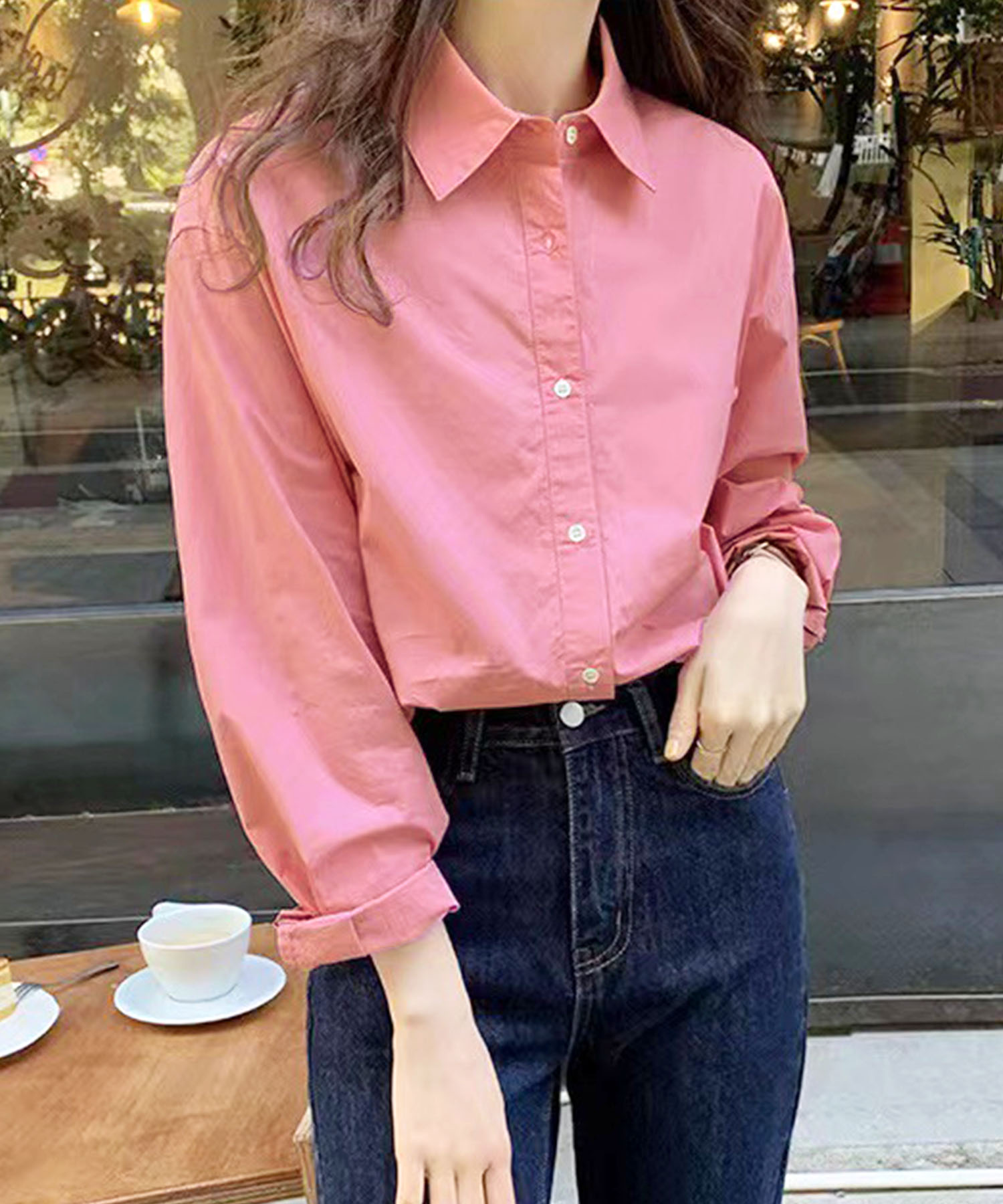 セール】カジュアルシンプルブラウス レディース トップス シャツ 長袖