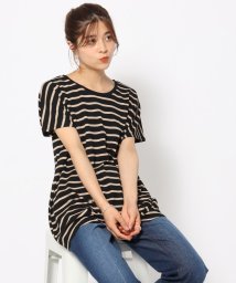 SHOO・LA・RUE(シューラルー)/なめらかさに虜 とろみ フロントタックTシャツ/ブラック（319）