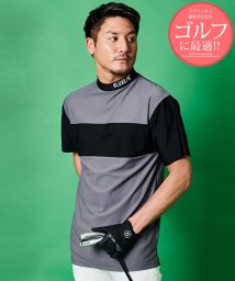 SB Select(エスビーセレクト)/LUXE/R 切り替えモックネックTシャツ　ゴルフ/グレー