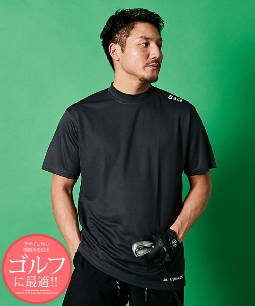 SB Select(エスビーセレクト)/SHI－JYOMAN GOLF 首プリント半袖モックネックTEE　ゴルフ/その他