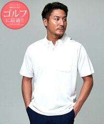 SB Select(エスビーセレクト)/SHI－JYOMAN GOLF 肩プリント半袖ポロシャツ　ゴルフ/ホワイト