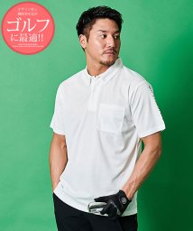 SB Select(エスビーセレクト)/SHI－JYOMAN GOLF 袖プリント半袖ポロシャツ　ゴルフ/ホワイト
