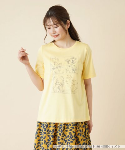 フラワーボックスプリントTシャツ【Leilian WHITE LABEL】