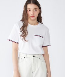 TOMMY HILFIGER(トミーヒルフィガー)/ハニカムポケットTシャツ/ホワイト