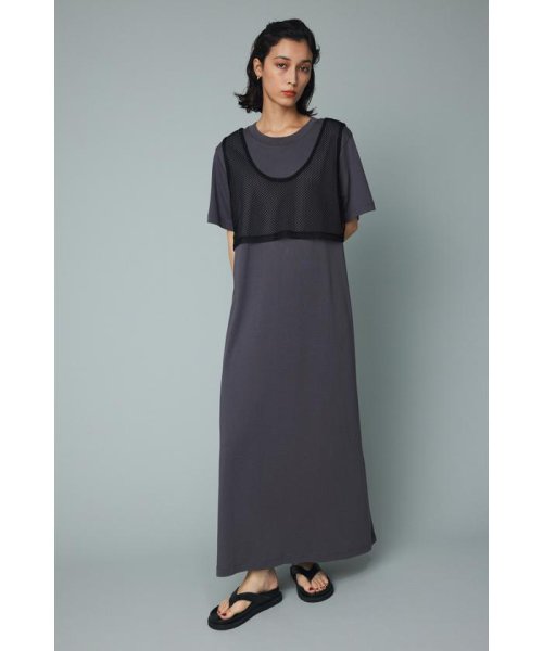 HeRIN.CYE(ヘリンドットサイ)/layered mesh long dress/GRY