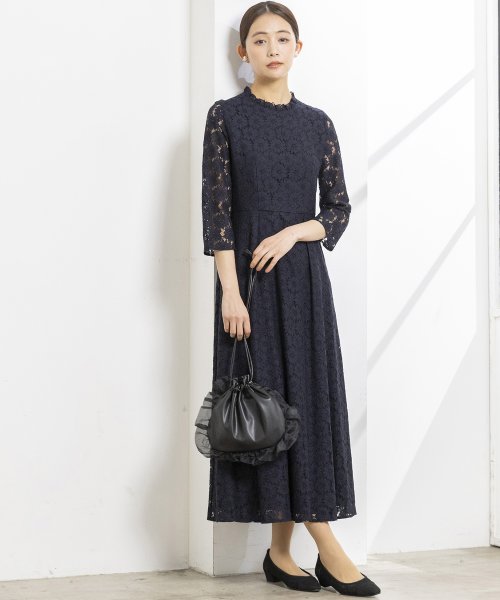 kaene】配色レースワンピース/お呼ばれ/結婚式/ドレス(505377214 