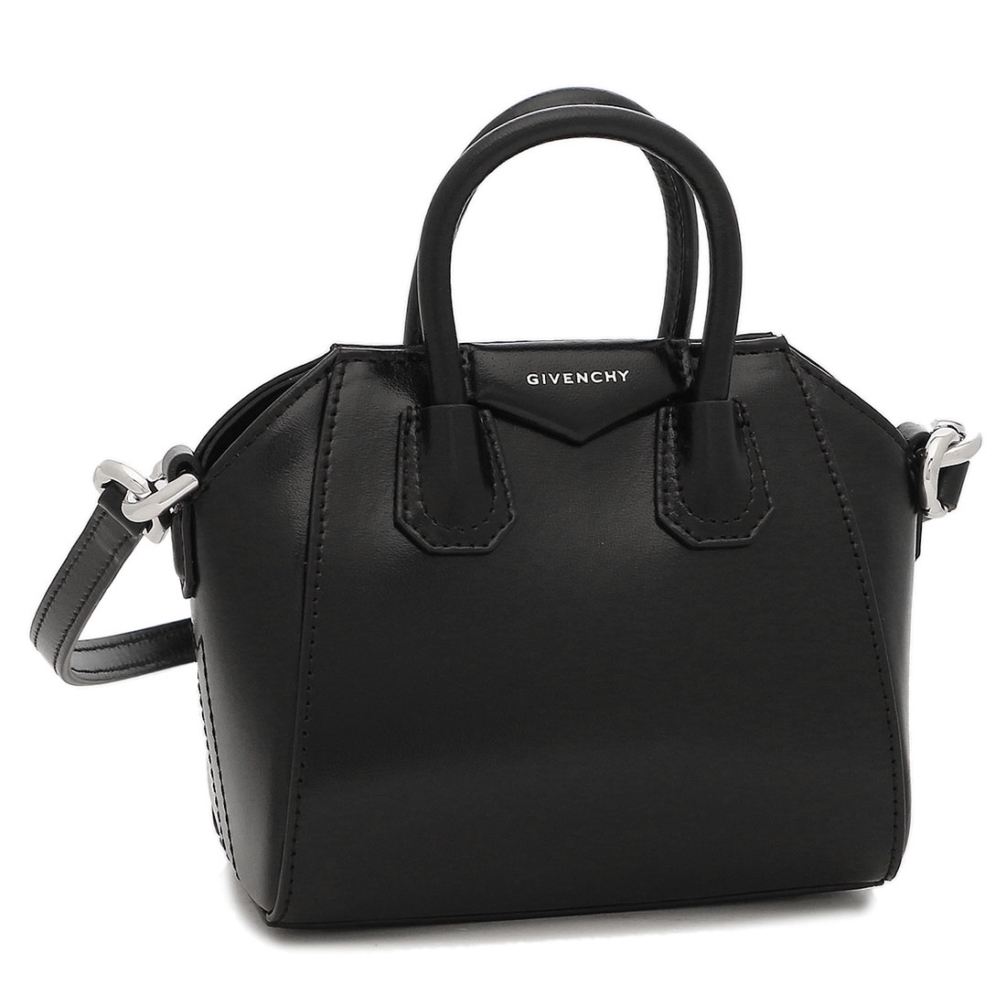 GIVENCHY レザーハンドバッグ 黒 ショルダー 金色｜バッグ
