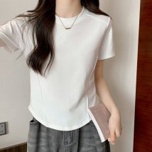 miniministore(ミニミニストア)/無地 Tシャツ クルーネック レディース/ホワイト