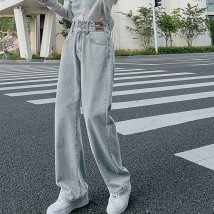 miniministore/ストレートデニムパンツ セミワイドパンツ/505382833