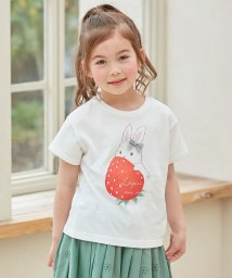 anyFAM（KIDS）(エニファム（キッズ）)/接触冷感 ミラクルプリント Tシャツ/ホワイト×イチゴ