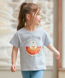 anyFAM（KIDS）(エニファム（キッズ）)/接触冷感 ミラクルプリント Tシャツ/サックスブルー×スイカ