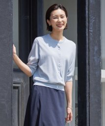 J.PRESS LADIES(J．プレス　レディス)/【WEB限定カラーあり・洗える・抗菌防臭】コットンアセテート カーディガン/サックスブルー系