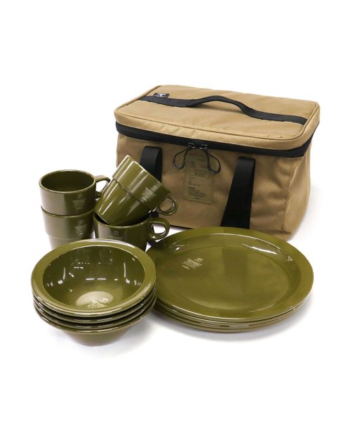 AS2OV(アッソブ)/アッソブ 食器セット AS2OV FOOD FORCE CAMPING MEAL KIT プレートセット 収納ケース カトラリーケース 4人用 982100/カーキ