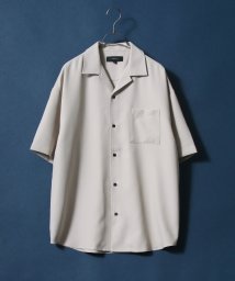 ANPAS(ANPAS)/【ANPAS】ツイル オーバーサイズ オープンカラーシャツ/メンズ シャツ 半袖 開襟シャツ 無地/ベージュ