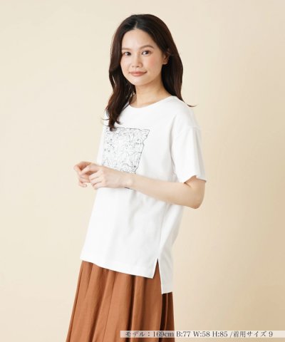 刺繍Tシャツ【Leilian WHITE LABEL】