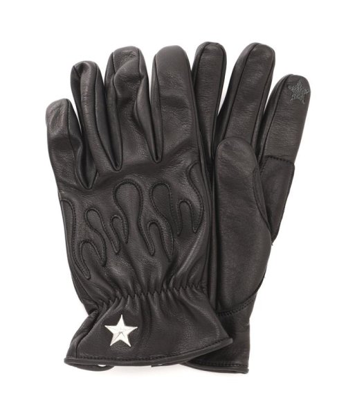 Schott(ショット)/ONESTAR FIRE LEATHER GLOVE/ワンスター ファイヤー レザーグローブ/ブラック