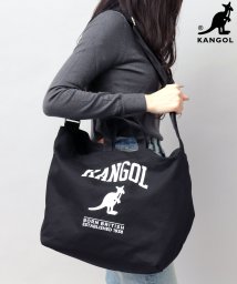 KANGOL(KANGOL)/KANGOL カンゴール キャンバス ショルダートート 2WAY トートバッグ ショルダーバッグ A4數納 通勤 通学 旅行 アウトドア/ブラック系1