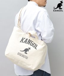 KANGOL(KANGOL)/KANGOL カンゴール キャンバス ショルダートート 2WAY トートバッグ ショルダーバッグ A4數納 通勤 通学 旅行 アウトドア/ホワイト系1