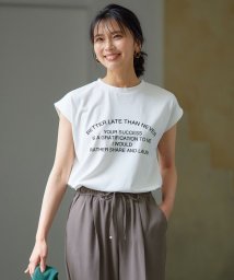 anyFAM(anyFAM)/フロッキーロゴフレンチスリーブTシャツ/オフ