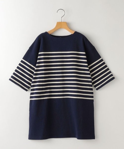 SHIPS KIDS(シップスキッズ)/SHIPS KIDS:100～155cm / パネル ボーダー ワンピース/ネイビー