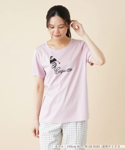 スパンコール刺繍Tシャツ【Leilian WHITE LABEL】