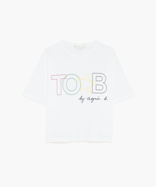 To b. by agnes b. OUTLET(トゥー　ビー　バイ　アニエスベー　アウトレット)/【Outlet】W984 TS ネオンカラーロゴTシャツ /ホワイト