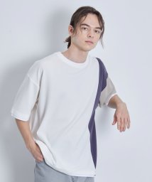JUNRed(ジュンレッド)/縦切り替えパネルフェイクレイヤードTシャツ/ホワイト（10）