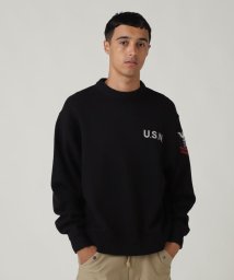 AVIREX(AVIREX)/NAVAL CREWNECK KNIT / ネイバル クルーネック ニット / AVIREX / アヴィレックス/ブラック