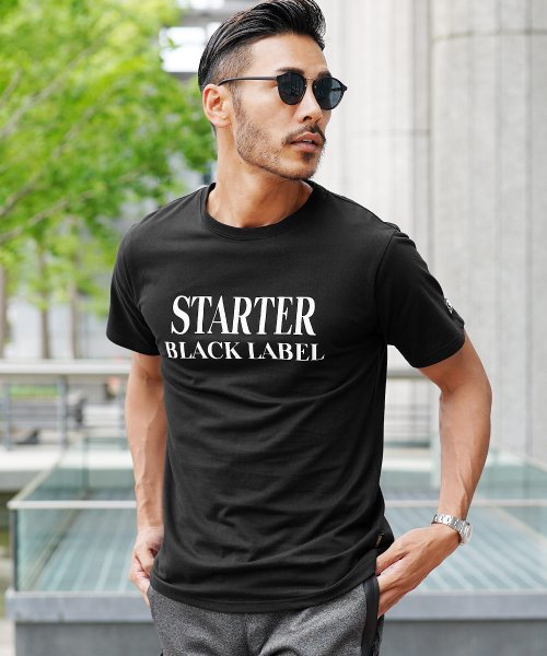 JIGGYS SHOP(ジギーズショップ)/STARTER(スターター) シリコンプリントTシャツ / Tシャツ メンズ ティーシャツ 半袖 カットソー トップス ロゴ プリント 綿100%/ブラック