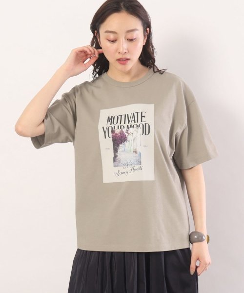 UNTITLED(アンタイトル)/【洗える】カジュアルフォトプリントTシャツ/サンドベージュ（153）