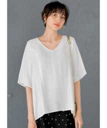 STYLE DELI/Tシャツ見えVネックシアーブラウス/505387251