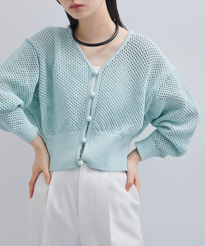 プラダ　ウール100%メッシュ編みシャツセーター　ブラック色
